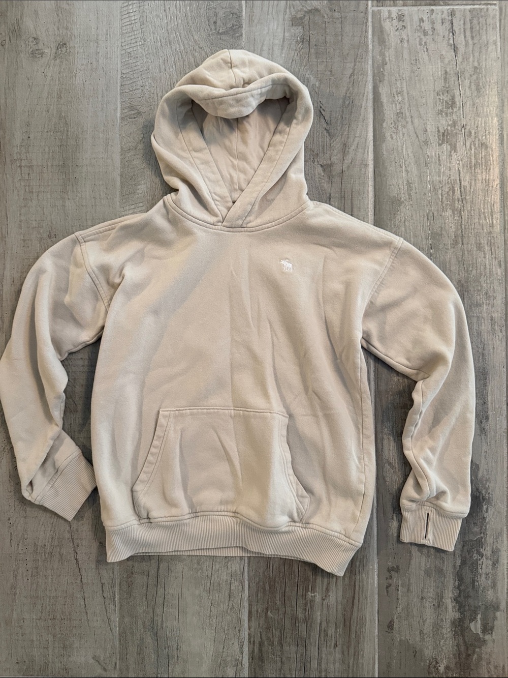 abercrombie kids Cream Cozy Fleece-Lined Hoodie
